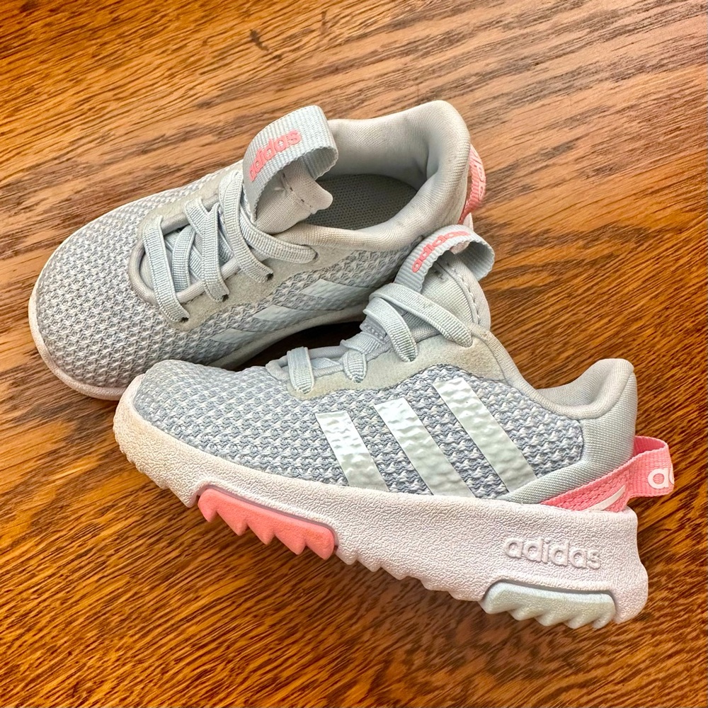 Adidas Toddler/Kids Sneakers- Grey & Pink Size 5K